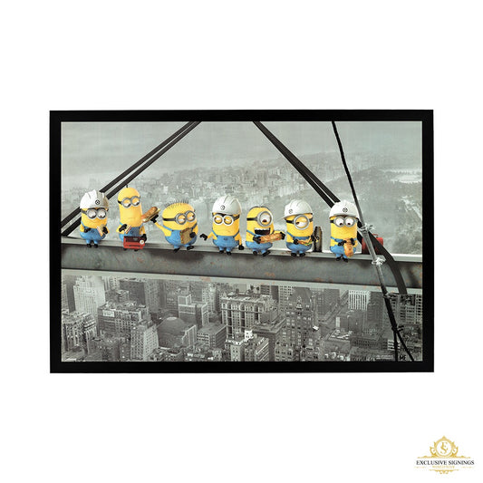 Despicable Me - Minions Lunch On A Skyscraper Poster Framed