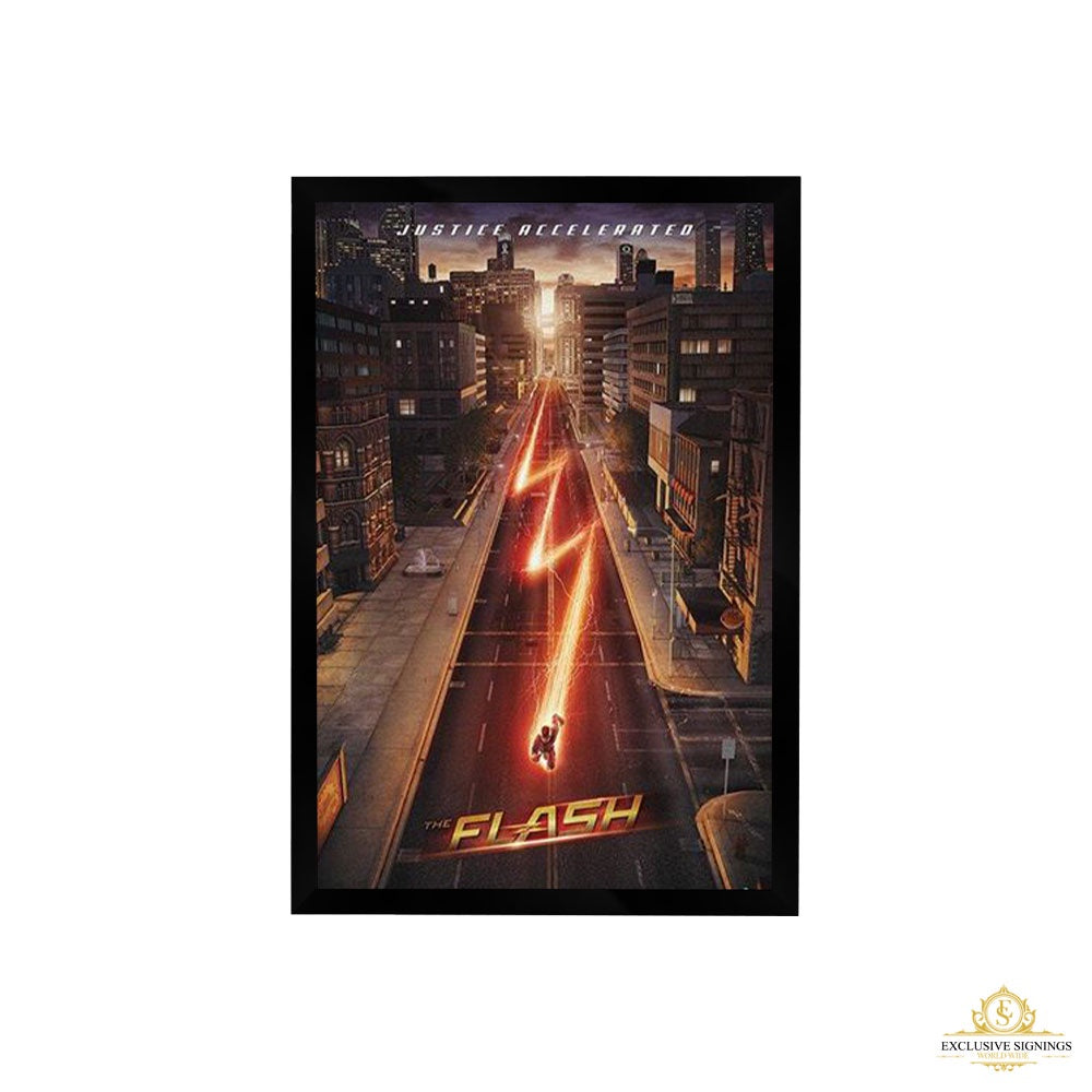 The Flash Lighting Poster Framed