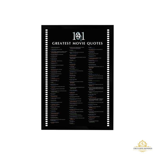 101 Greatest Movie Quotes Poster Framed