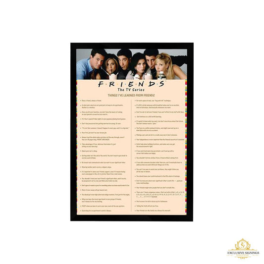 Friends Things I Learned Poster Framed