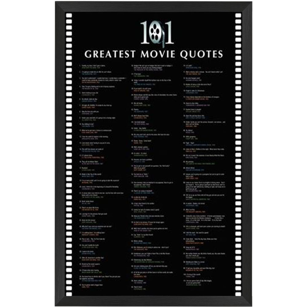 101 Greatest Movie Quotes Poster Framed
