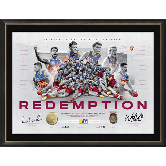 Lachie Neale and Will Ashcroft 2024 Premiers Dual Signed Lithograph