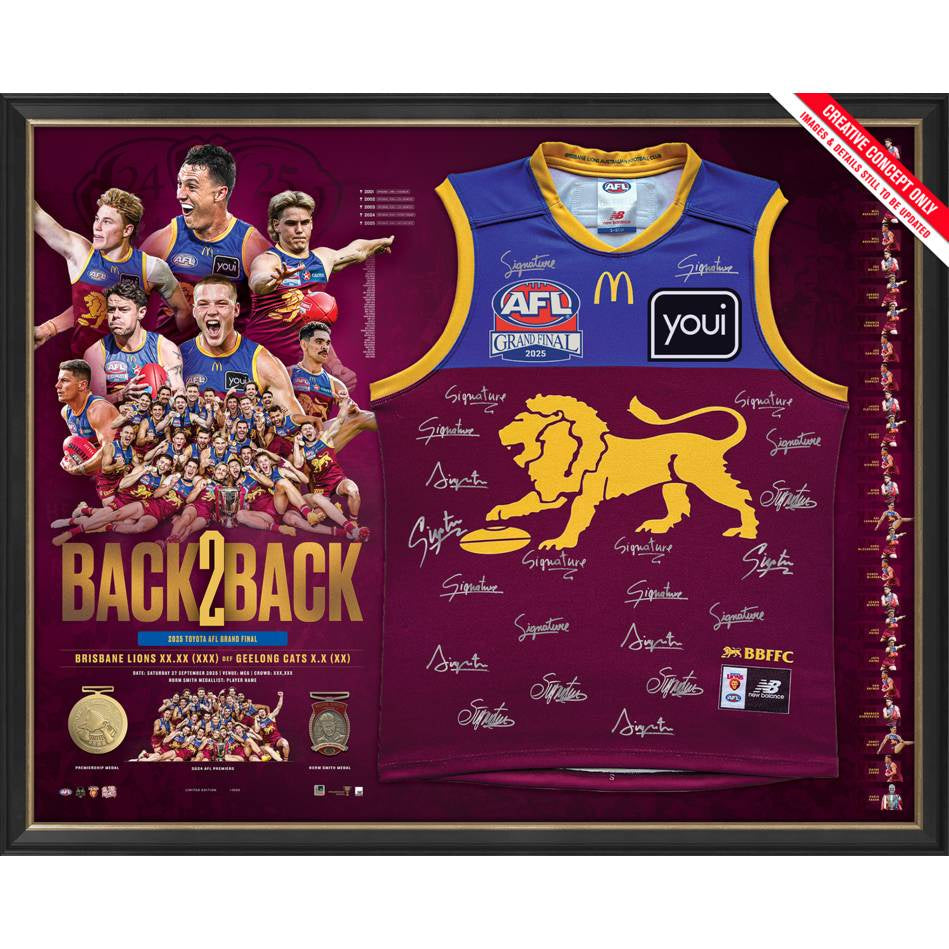 PRE-ORDER Brisbane Lions 2025 Premiership Team Signed Guernsey
