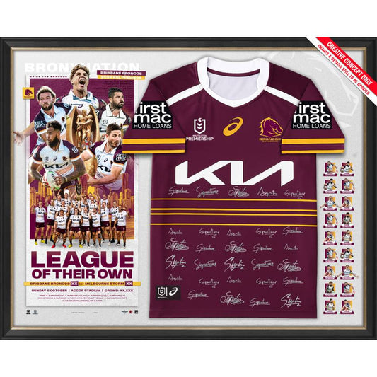 PRE-ORDER Brisbane Broncos 2025 Premiership Team Signed Jersey