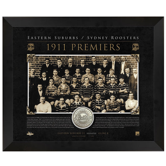 Sydney Roosters 1911 Heritage Medallion Print Framed