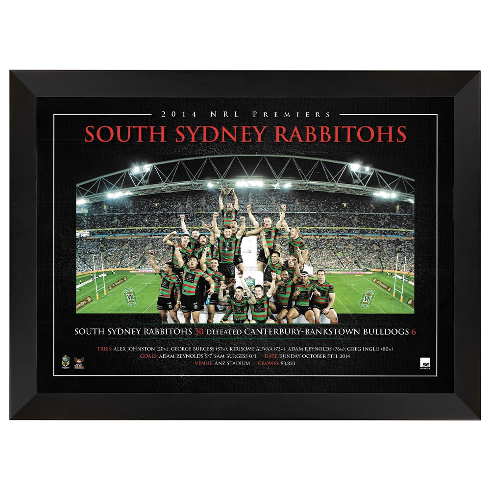 South Sydney Rabbitohs 2014 NRL Premiers Print Framed
