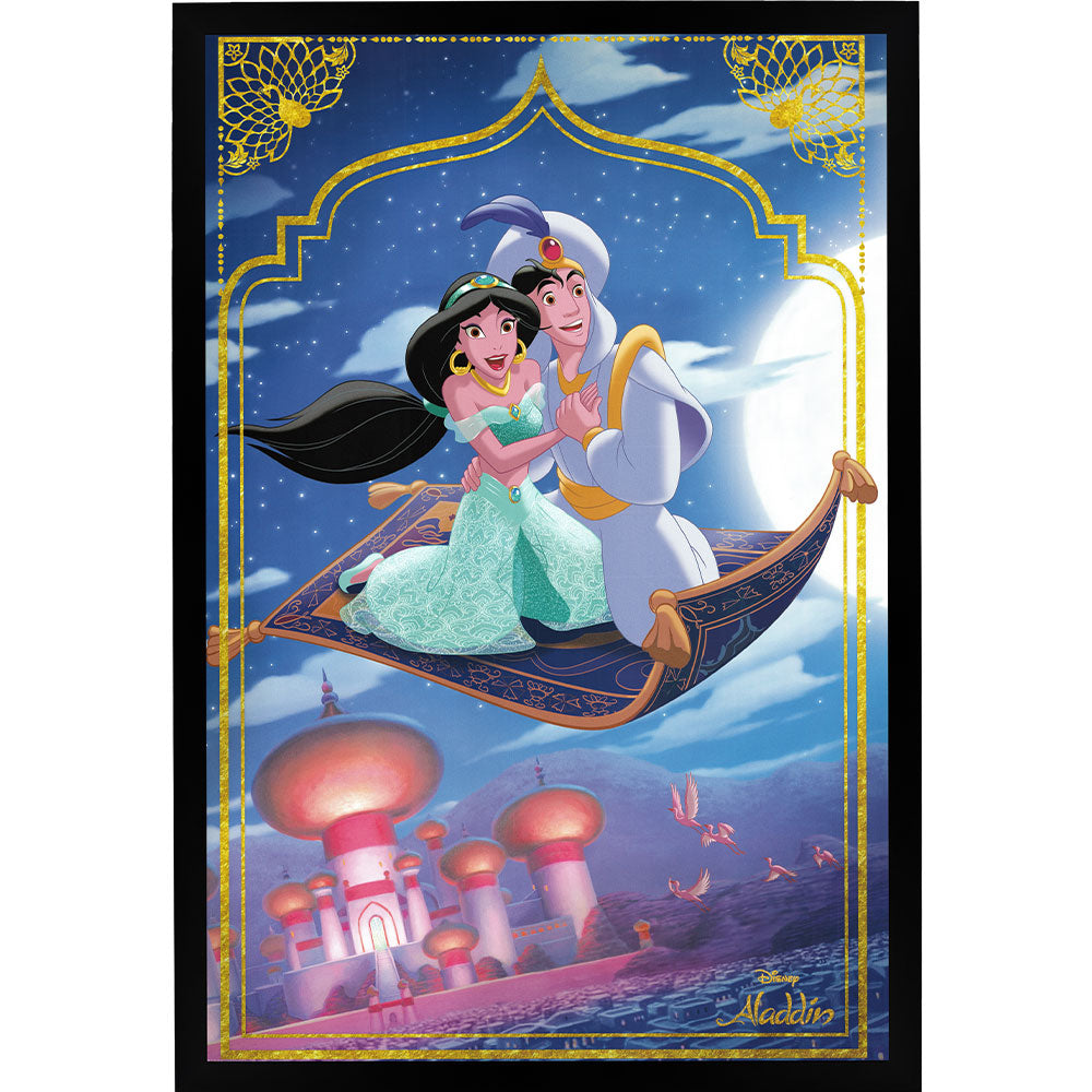 Aladdin Classic - Flying Carpet Poster Framed