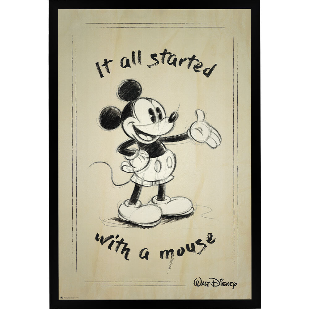 Mickey Mouse - It all started with a Mouse Poster Framed ...