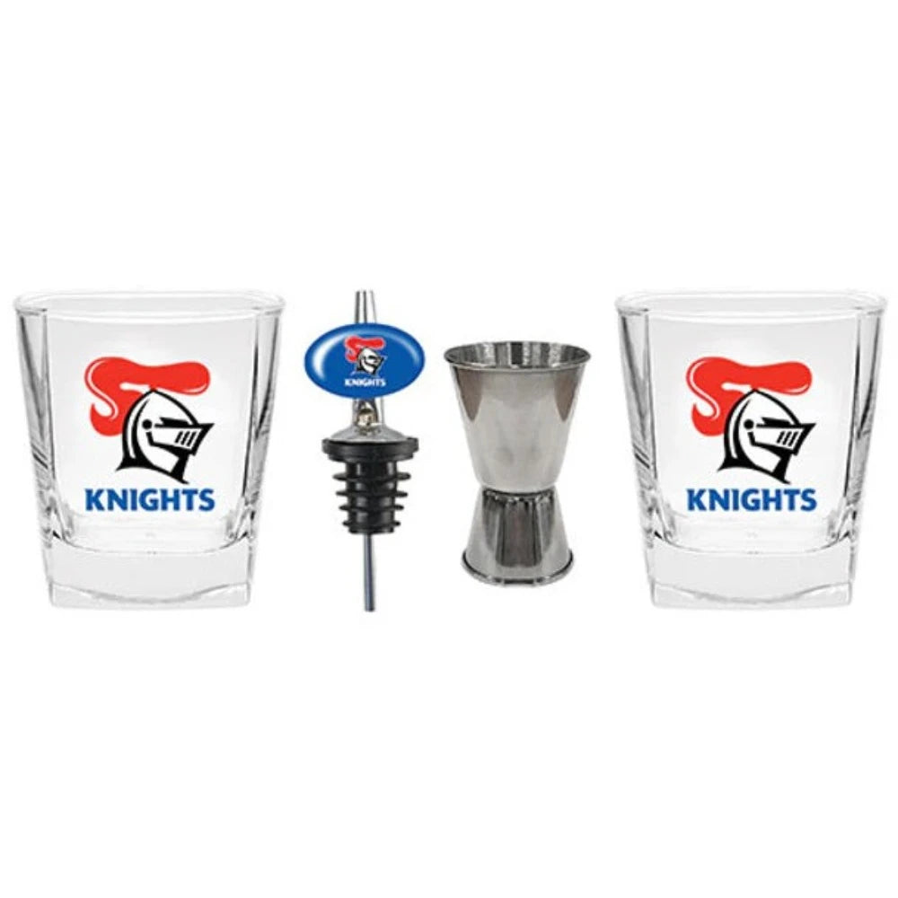 Knights S/2 Glasses Jigger & Pourer