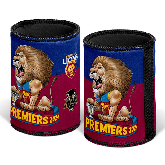 Brisbane Lions Grand Final 2024 Caricature Can Cooler