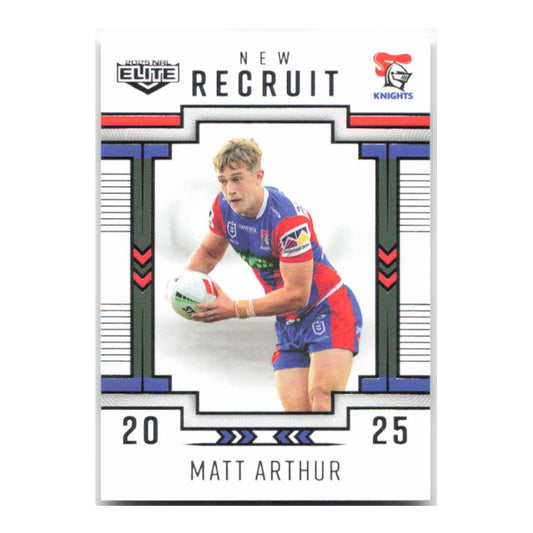 Matt Arthur New Recruit Knights NR17/38 2025 NRL Elite Trading Card