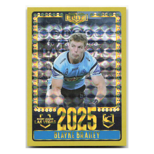 Blayke Brailey 2025 Las Vegas Sharks V19/30 2025 NRL Elite Trading Card