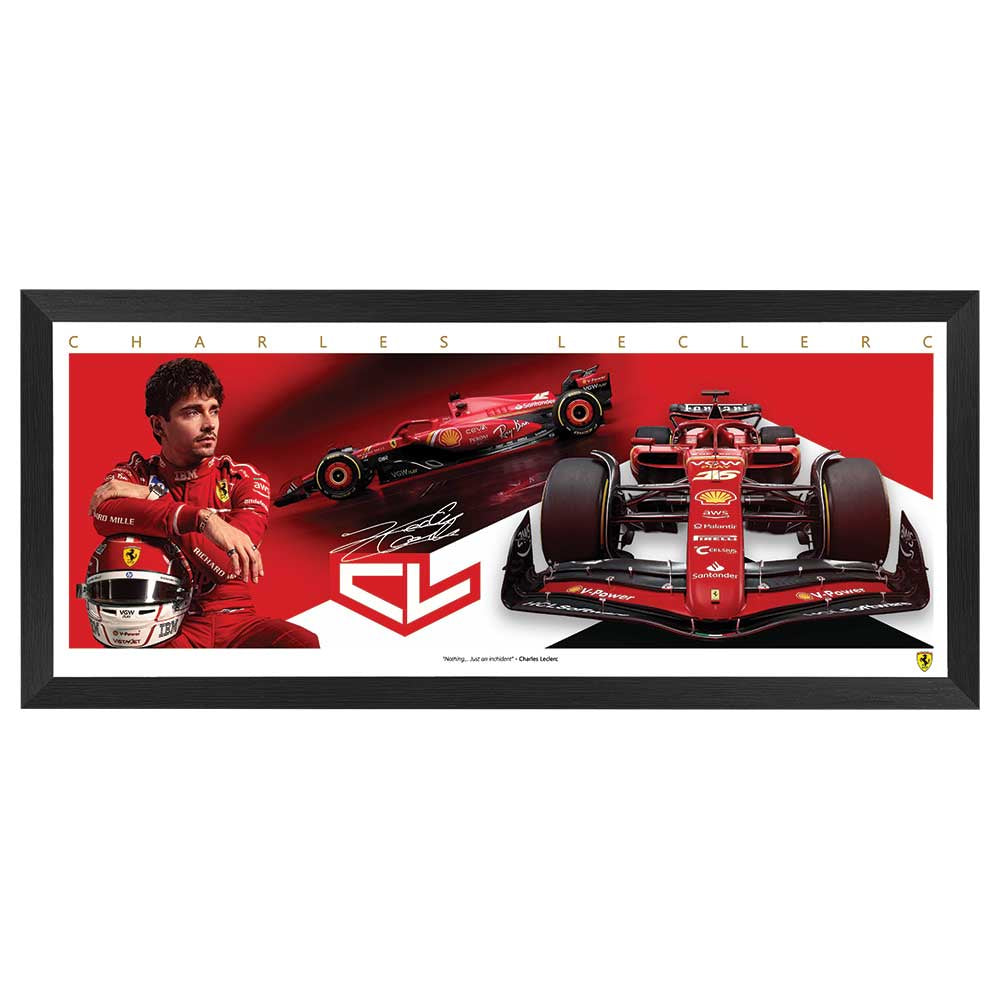 Formula 1 Charles Leclerc Ferrari Mini Wings Print Framed