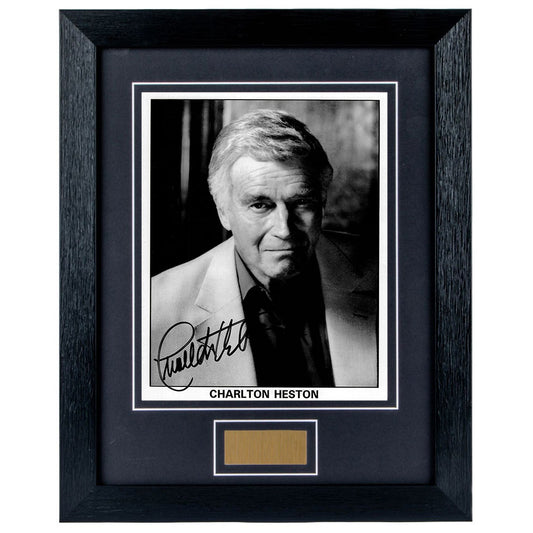 Charlton Heston Personally Signed Portrait 8 x 10 Photograph Framed