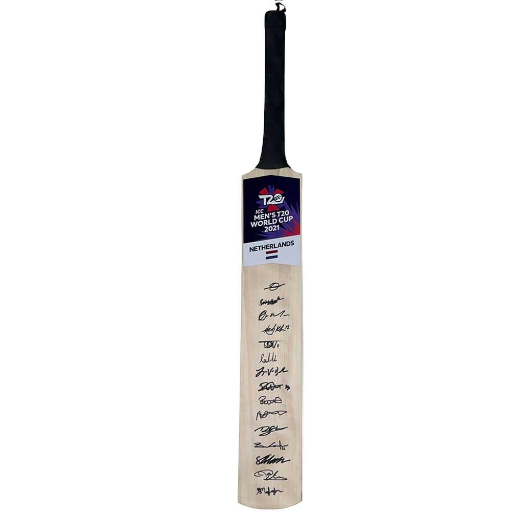 Cricket – 2021 ICC T20 Cricket World Cup Netherlands Team Signed Bat