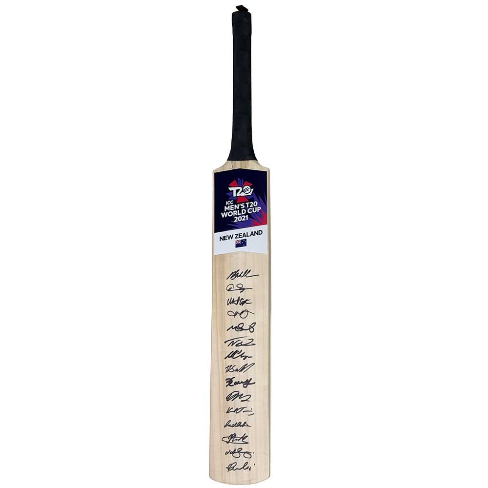 Cricket – 2021 ICC T20 Cricket World Cup New Zealand Team Signed Bat
