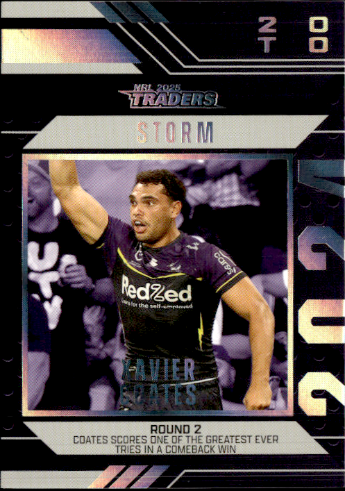 Xavier Coates Storm Season To Remember 2025 NRL Traders Trading Card SR 22/51