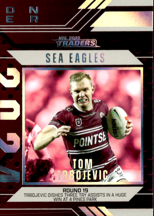 Tom Trbojevic Sea Eagles Season To Remember 2025 NRL Traders Trading Card SR 21/51