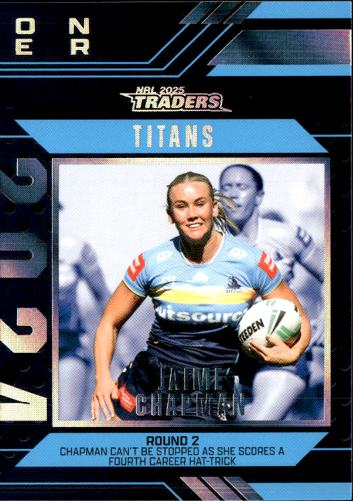 Jaime Chapman Titans Season To Remember 2025 NRL Traders Trading Card SR 18/51