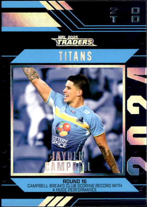 Jayden Campbell Titans Season To Remember 2025 NRL Traders Trading Card SR 16/51