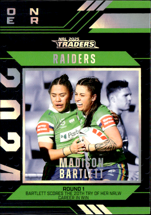 Madison Bartlett Raiders Season To Remember 2025 NRL Traders Trading Card SR 06/51