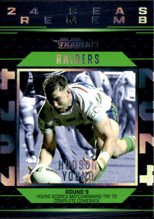 Hudson Young Raiders Season To Remember 2025 NRL Traders Trading Card SR 05/51