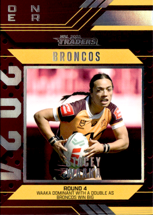Stacey Waaka Broncos Season To Remember 2025 NRL Traders Trading Card SR 03/51