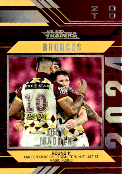 Jock Madden Broncos Season To Remember 2025 NRL Traders Trading Card SR 01/51