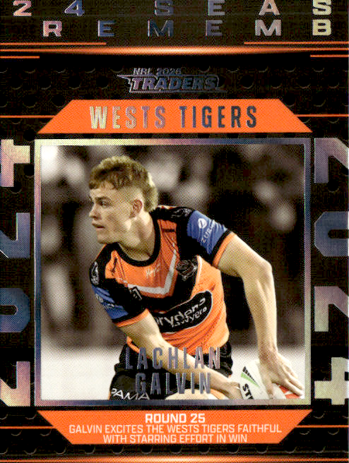 Lachlan Galvin West Tigers Season To Remember 2025 NRL Traders Trading Card SR 50/51