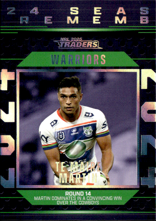 Te Maire Martin Warriors Season To Remember 2025 NRL Traders Trading Card SR 47/51