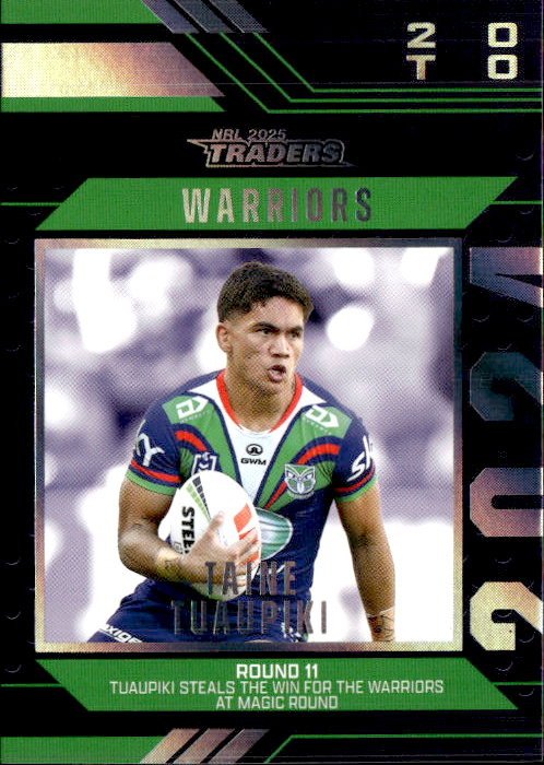 Taine Tuaupiki Warriors Season To Remember 2025 NRL Traders Trading Card SR 46/51