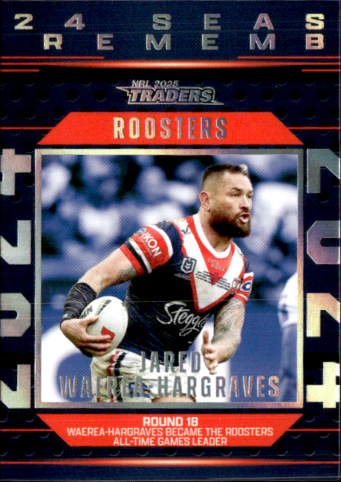 Jared Waerea-Hargraves Roosters Season To Remember 2025 NRL Traders Trading Card SR 44/51
