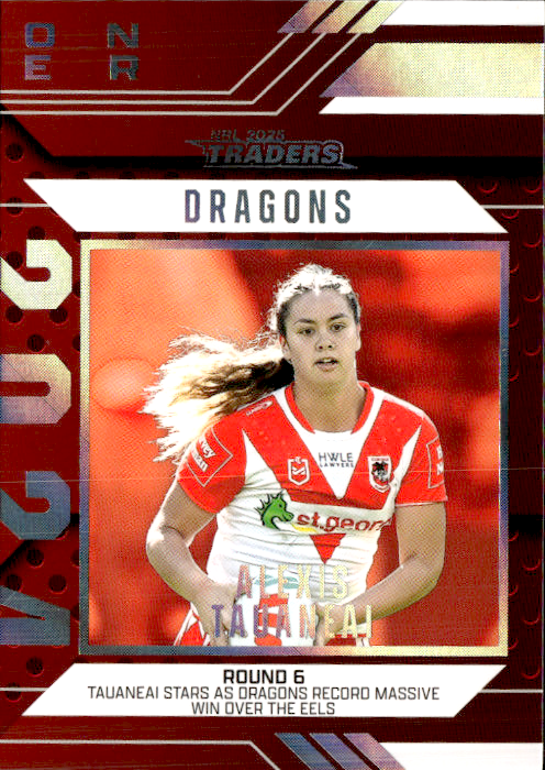 Alexis Tauaneai Dragons Season To Remember 2025 NRL Traders Trading Card SR 42/51