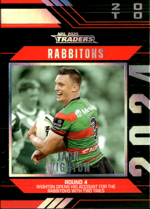 Jack Wighton Rabbitohs Season To Remember 2025 NRL Traders Trading Card SR 37/51