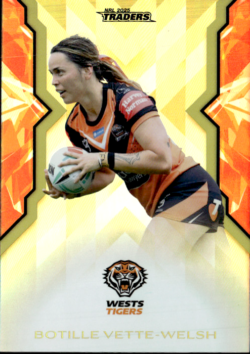 Botille Vette-Welsh West Tigers Womens Gold Parallel #151/197 2025 NRL Traders Trading Card WG70/70