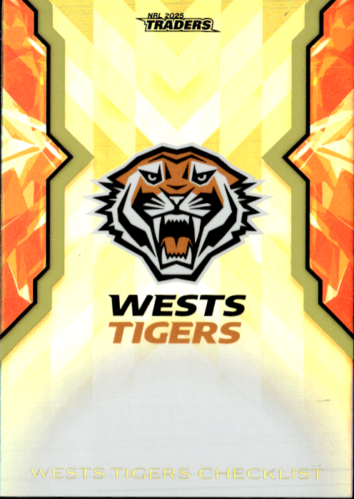 West Tigers Checklist  Womens Gold Parallel #170/197 2025 NRL Traders Trading Card WG64/70