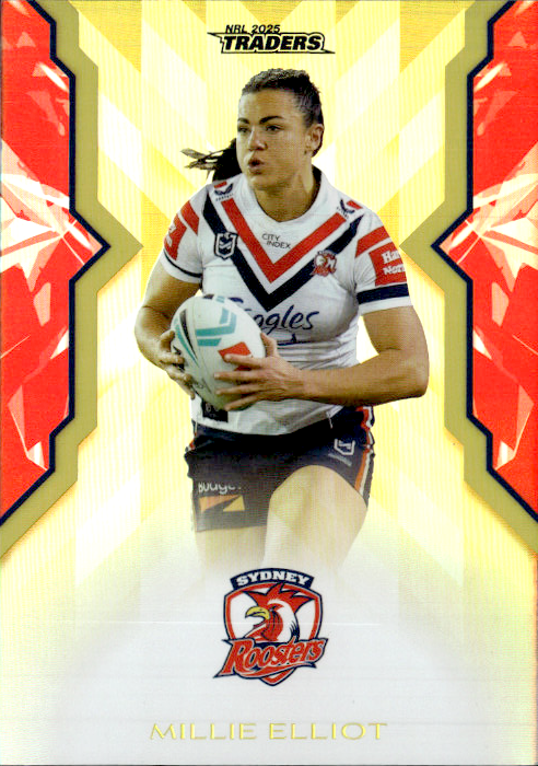 Millie Elliot Roosters Womens Gold Parallel #065/197 2025 NRL Traders Trading Card WG59/70
