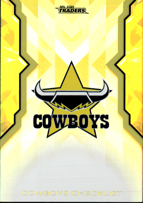 Cowboys Checklist  Womens Gold Parallel #161/197 2025 NRL Traders Trading Card WG36/70