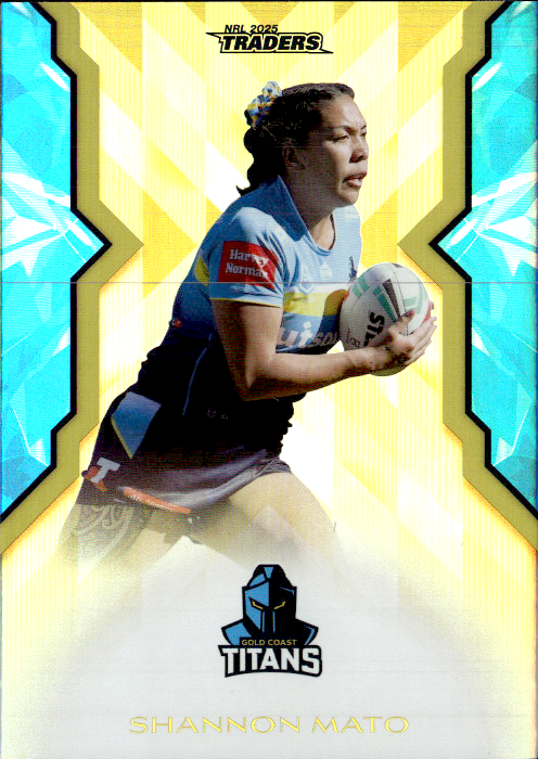 Shannon Mato Titans Womens Gold Parallel #001/197 2025 NRL Traders Trading Card WG28/70