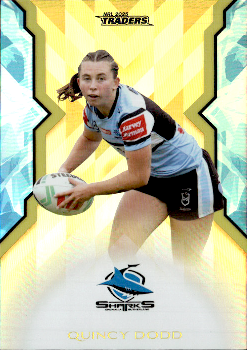 Quincy Dodd Sharks Womens Gold Parallel #172/197 2025 NRL Traders Trading Card WG16/70