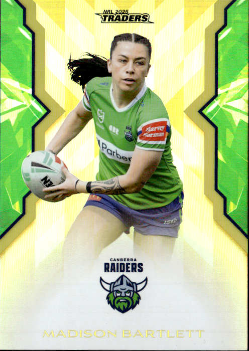 Madison Bartlett Raiders Womens Gold Parallel #050/197 2025 NRL Traders Trading Card WG09/70