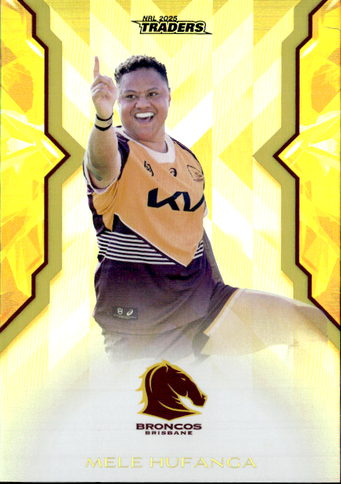 Mele Hufanga Broncos Womens Gold Parallel #103/197 2025 NRL Traders Trading Card WG04/70