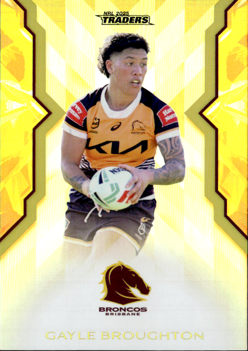 Gayle Broughton Broncos Womens Gold Parallel #175/197 2025 NRL Traders Trading Card WG03/70