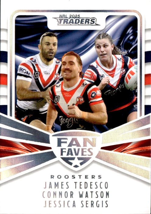 Roosters Fan Faves Teams 2025 NRL Traders Trading Card FFT 15/17