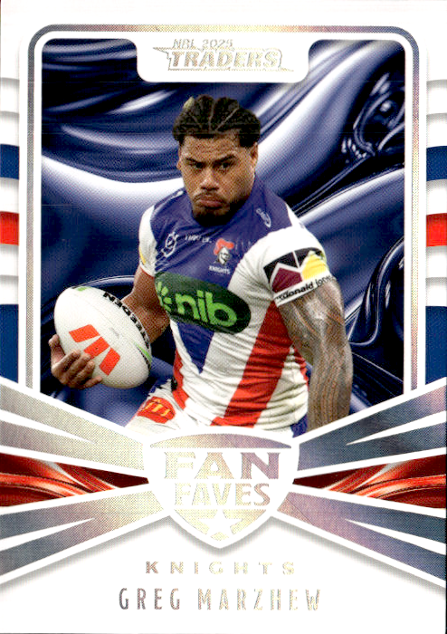 Greg Marzhew Knights Fan Faves 2025 NRL Traders Trading Card FF 25/51