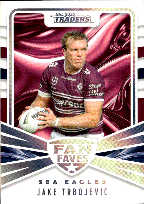 Jake Trbojevic Sea Eagles Fan Faves 2025 NRL Traders Trading Card FF 20/51