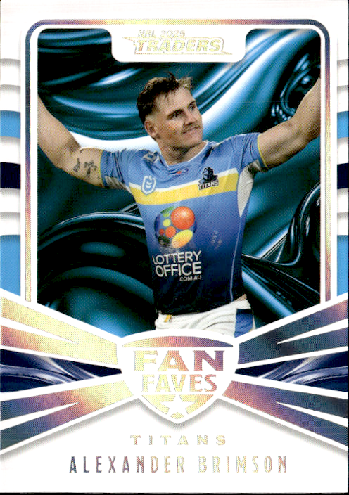 Alexander Brimson Titans Fan Faves 2025 NRL Traders Trading Card FF 16/51