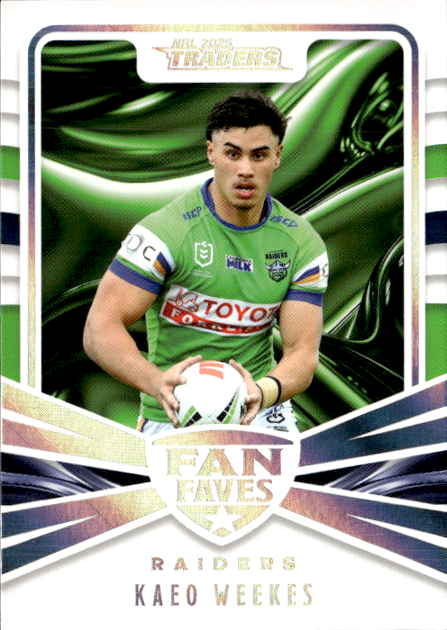 Kaeo Weekes Raiders Fan Faves 2025 NRL Traders Trading Card FF 05/51
