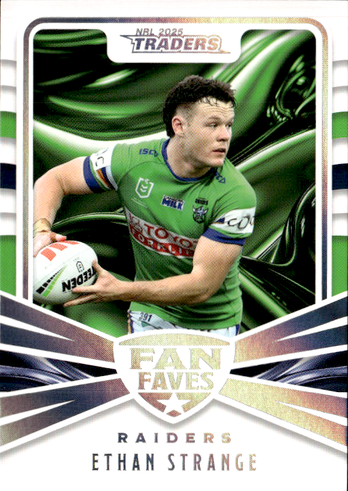 Ethan Strange Raiders Fan Faves 2025 NRL Traders Trading Card FF 04/51
