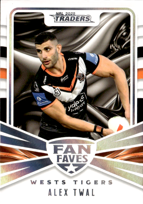 Alex Twal West Tigers Fan Faves 2025 NRL Traders Trading Card FF 50/51